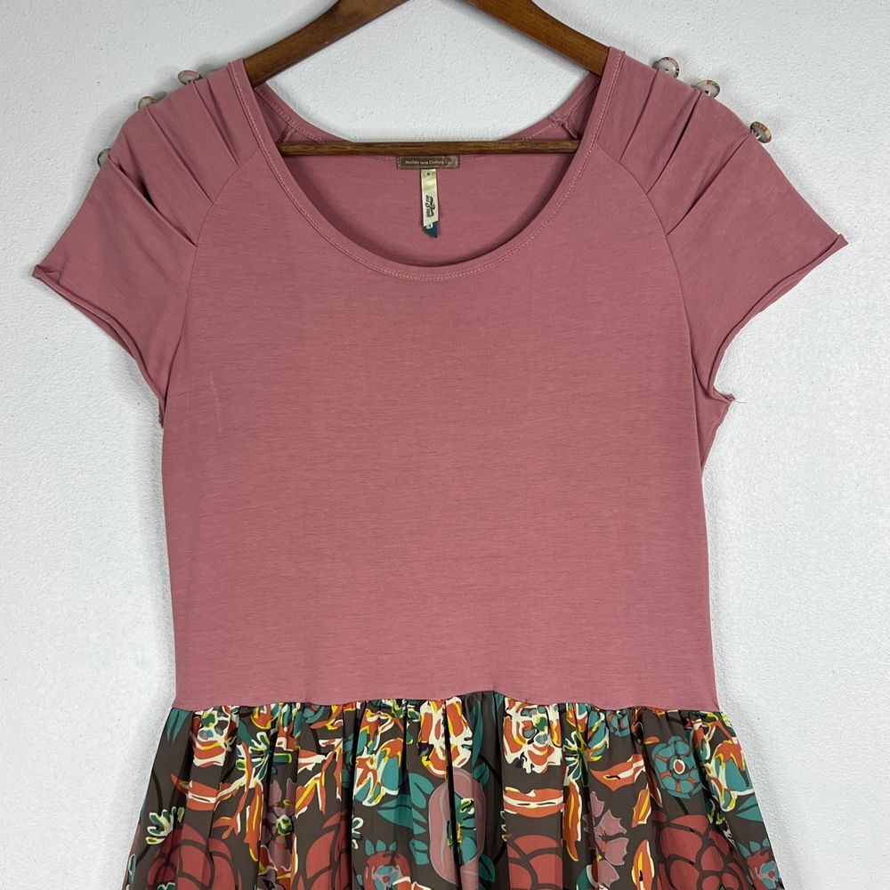 Matilda Jane Mauve Top with Teal & Brown Floral Midi Skirt - Picture 3 of 14